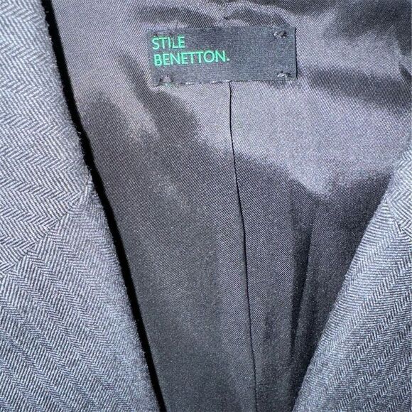 Vintage Stile Benetton Women's Gray Blazer Jacket Size 40 Business Casual Fitted - Picture 3 of 11